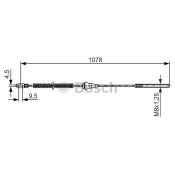 palancas cables frenado - Cable de accionamiento, freno de estacionamiento BOSCH 1987477310