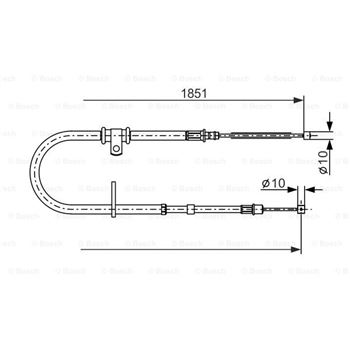 palancas cables frenado - Cable de accionamiento, freno de estacionamiento BOSCH 1987477862