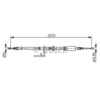 palancas cables frenado - Cable de accionamiento, freno de estacionamiento BOSCH 1987482313