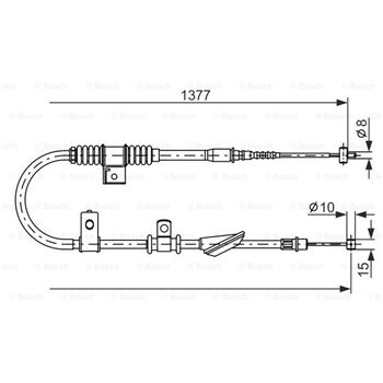 palancas cables frenado - Cable de accionamiento, freno de estacionamiento BOSCH 1987477842