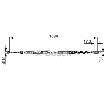 palancas cables frenado - Cable de accionamiento, freno de estacionamiento BOSCH 1987482033