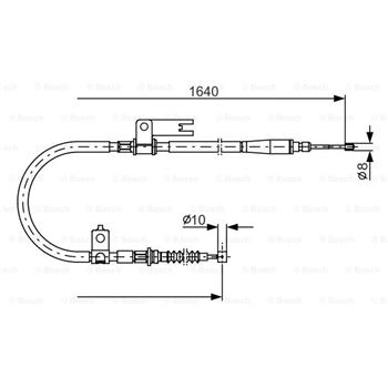 palancas cables frenado - Cable de accionamiento, freno de estacionamiento BOSCH 1987482154