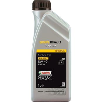 aceite de motor coche - Castrol GTX RN-SPEC 5w40 RN710 1L, Ref. Renault 77119436891