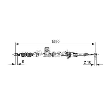 palancas cables frenado - Cable de accionamiento, freno de estacionamiento BOSCH 1987477530