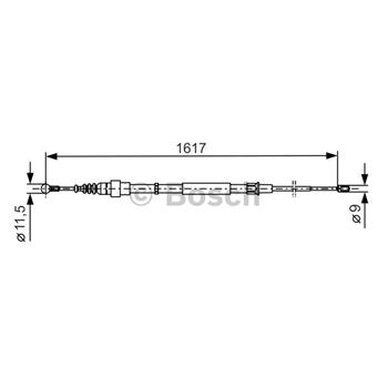 palancas cables frenado - Cable de accionamiento, freno de estacionamiento BOSCH 1987477255