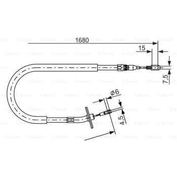 palancas cables frenado - Cable de accionamiento, freno de estacionamiento BOSCH 1987477702