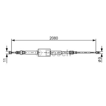 palancas cables frenado - Cable de accionamiento, freno de estacionamiento BOSCH 1987477787