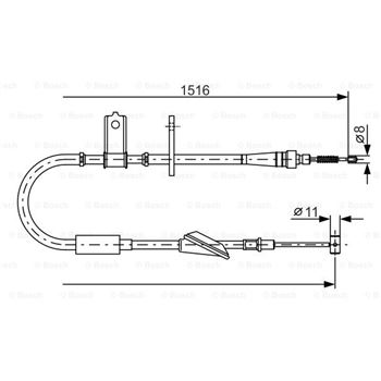 palancas cables frenado - Cable de accionamiento, freno de estacionamiento BOSCH 1987477771