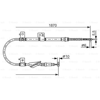 palancas cables frenado - Cable de accionamiento, freno de estacionamiento BOSCH 1987477602