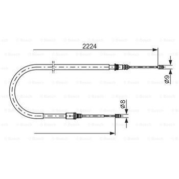 palancas cables frenado - Cable de accionamiento, freno de estacionamiento BOSCH 1987482303