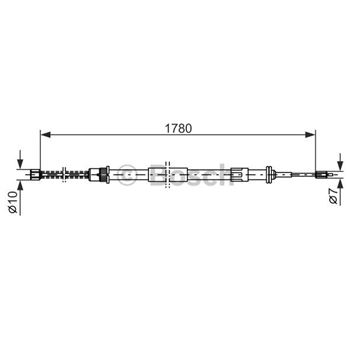 palancas cables frenado - Cable de accionamiento, freno de estacionamiento BOSCH 1987477486