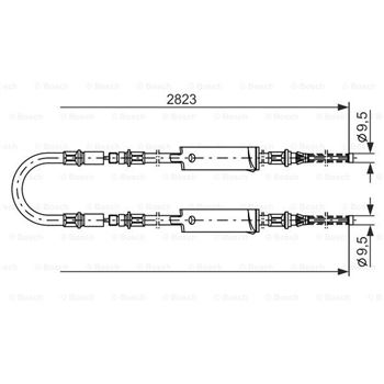 palancas cables frenado - Cable de accionamiento, freno de estacionamiento BOSCH 1987477369