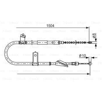 palancas cables frenado - Cable de accionamiento, freno de estacionamiento BOSCH 1987477611