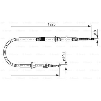 palancas cables frenado - Cable de accionamiento, freno de estacionamiento BOSCH 1987477959