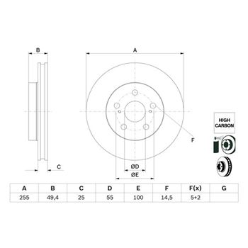 discos de freno coche - Disco de freno BOSCH 0986479F72