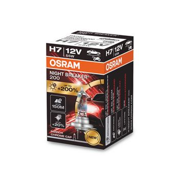 iluminacion coche - Lámpara H7 12V 55W PX26d 3550K Night Breaker Laser 200 | OSRAM 64210NB200