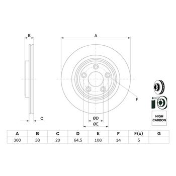 discos de freno coche - Disco de freno BOSCH 0986479F67