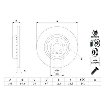 discos de freno coche - Disco de freno BOSCH 0986479F61
