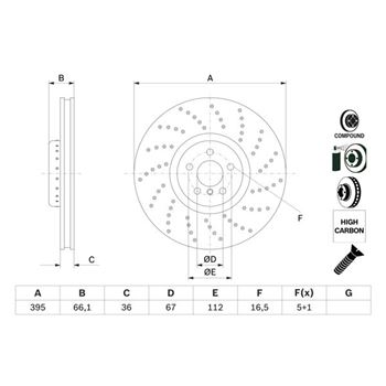 discos de freno coche - Disco de freno BOSCH 0986479F55