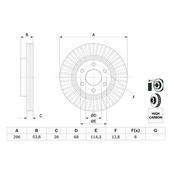 discos de freno coche - Disco de freno BOSCH 0986479E35