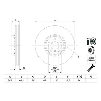 discos de freno coche - Disco de freno BOSCH 0986479F59