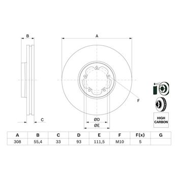 discos de freno coche - Disco de freno BOSCH 0986479F46