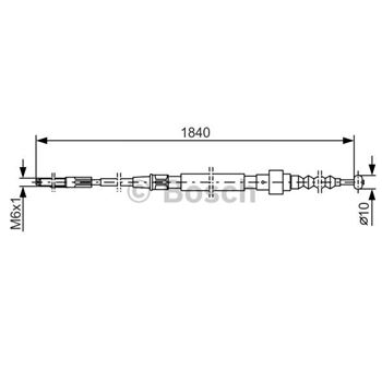 palancas cables frenado - Cable de accionamiento, freno de estacionamiento BOSCH 1987477166