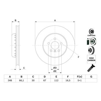 discos de freno coche - Disco de freno BOSCH 0986479F57
