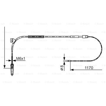 palancas cables frenado - Cable de accionamiento, freno de estacionamiento BOSCH 1987477961