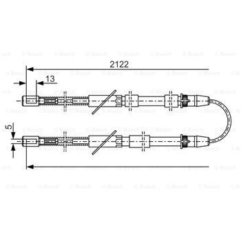 palancas cables frenado - Cable de accionamiento, freno de estacionamiento BOSCH 1987482010