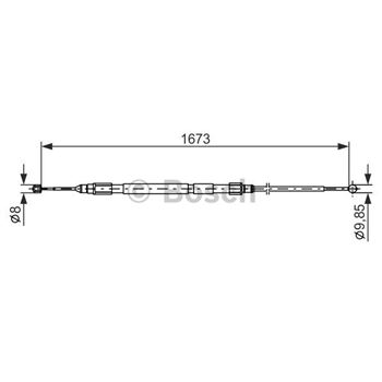 palancas cables frenado - Cable de accionamiento, freno de estacionamiento BOSCH 1987477947