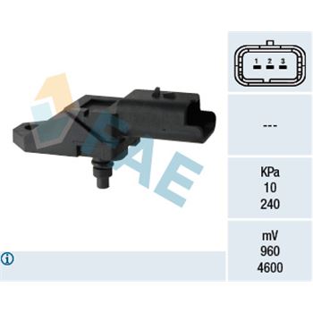 sistema electrico del motor - Sensor, presión colector de admisión FAE 15046