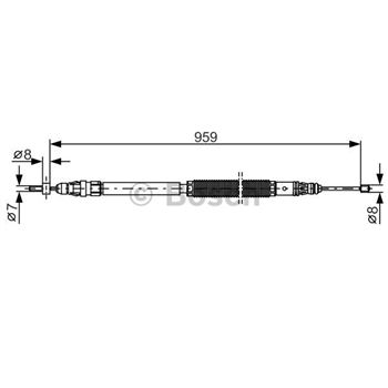 palancas cables frenado - Cable de accionamiento, freno de estacionamiento BOSCH 1987482001