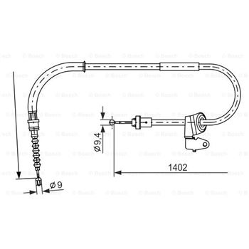 palancas cables frenado - Cable de accionamiento, freno de estacionamiento BOSCH 1987482226