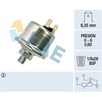 sistema electrico del motor - Sensor, presión de aceite FAE 14940