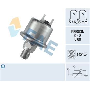 sistema electrico del motor - Sensor, presión de aceite FAE 14110