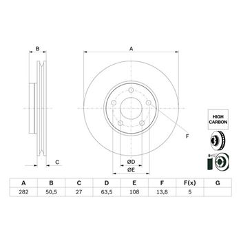 discos de freno coche - (BD2826) Disco de freno BOSCH 0986479F81