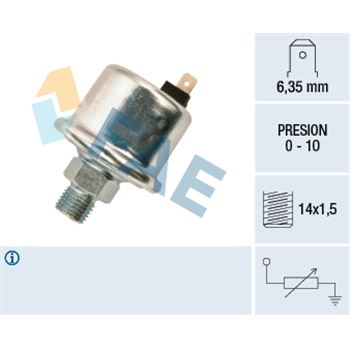 sistema electrico del motor - Sensor, presión de aceite FAE 14630