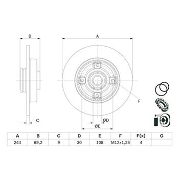 discos de freno coche - (BD2819) Disco de freno BOSCH 0986479F74
