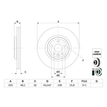 discos de freno coche - (BD2876) Disco de freno BOSCH 0986479G32