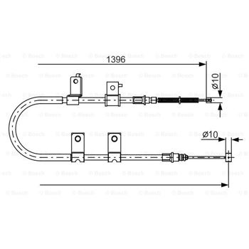 palancas cables frenado - Cable de accionamiento, freno de estacionamiento BOSCH 1987482083