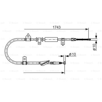 palancas cables frenado - Cable de accionamiento, freno de estacionamiento BOSCH 1987477887