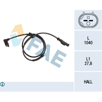 regulacion de dinamica de conduccion - Sensor, revoluciones de la rueda FAE 78247