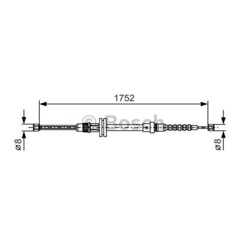 palancas cables frenado - Cable de accionamiento, freno de estacionamiento BOSCH 1987482044