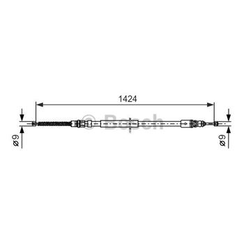 palancas cables frenado - Cable de accionamiento, freno de estacionamiento BOSCH 1987477665