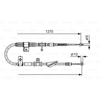 palancas cables frenado - Cable de accionamiento, freno de estacionamiento BOSCH 1987477743