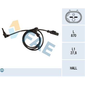 regulacion de dinamica de conduccion - Sensor, revoluciones de la rueda FAE 78248
