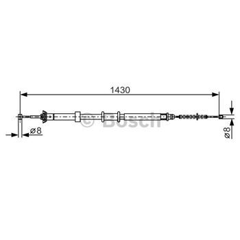 palancas cables frenado - Cable de accionamiento, freno de estacionamiento BOSCH 1987482240