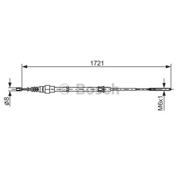 palancas cables frenado - Cable de accionamiento, freno de estacionamiento BOSCH 1987477406