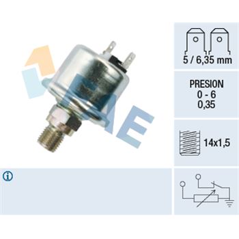 sistema electrico del motor - Sensor, presión de aceite FAE 14670